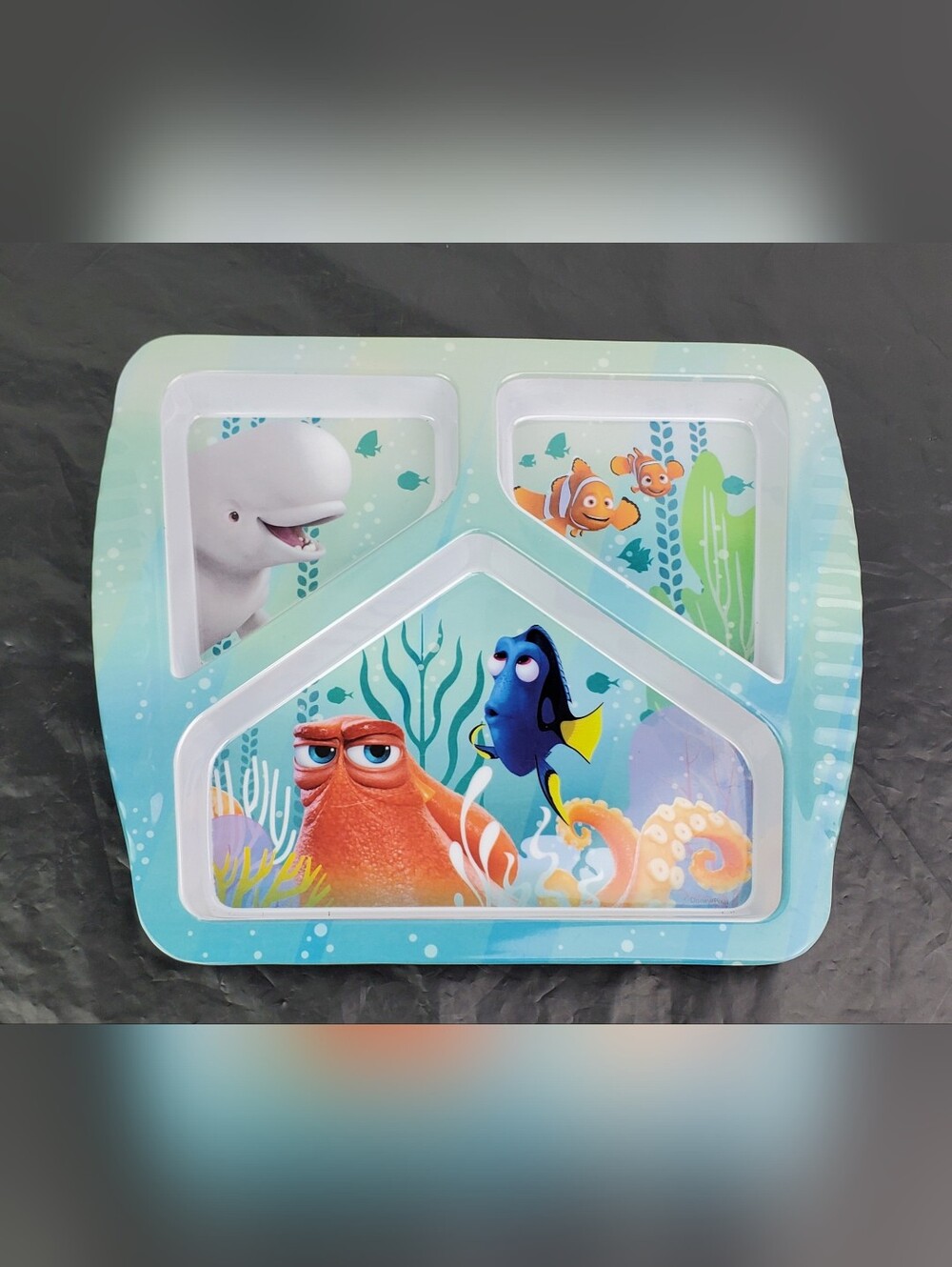 Zak! Childrens Disney Finding Dory 3-Compartment Melamine Plate - EUC